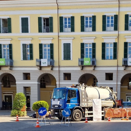 Rehabilitation with mortar Piazza Galimberti – Cuneo